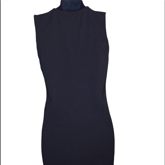 Womens black front lace up dress - Picture 3 of 4